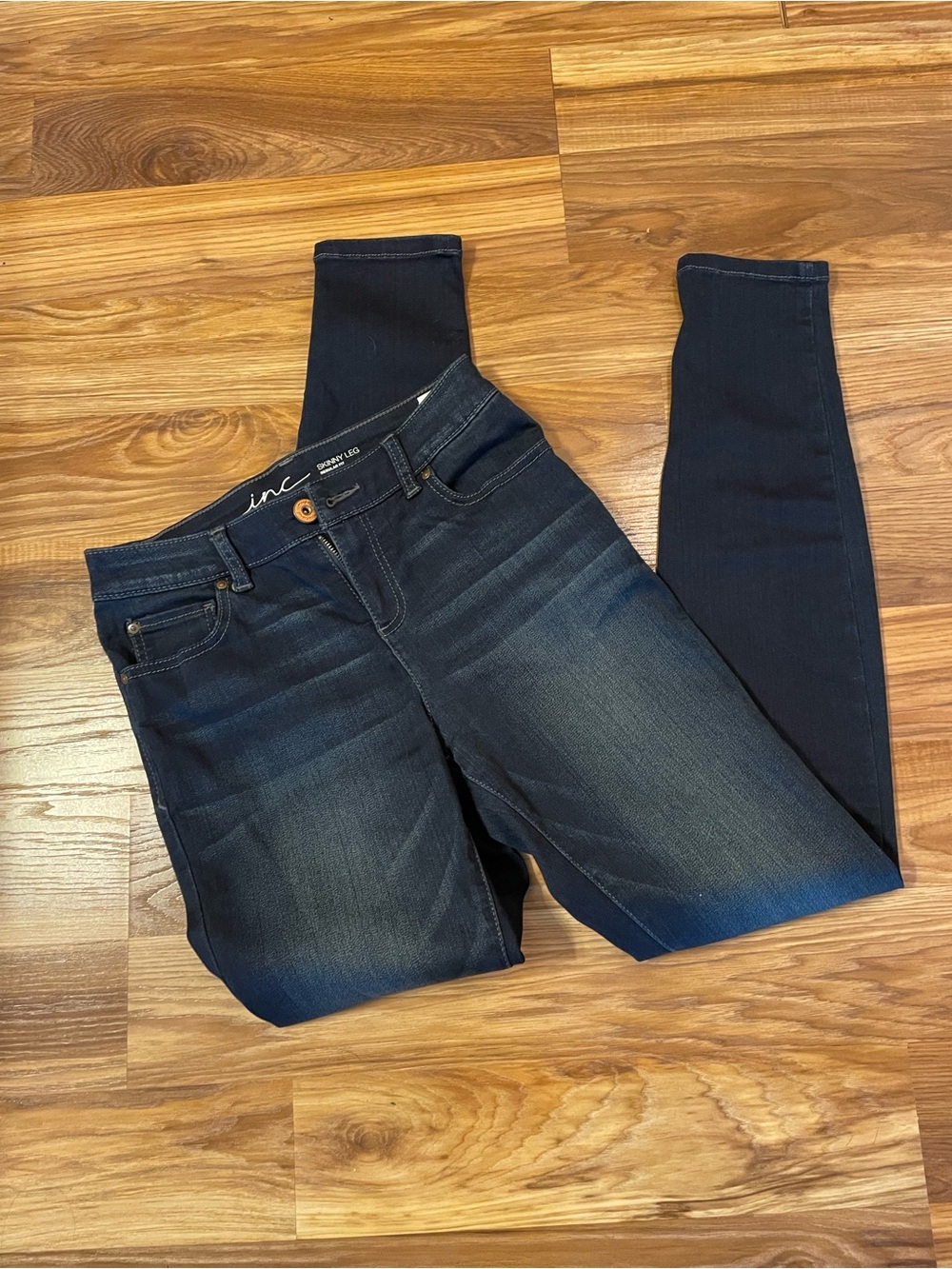 INC International Concepts Dark Blue Stretch Skinny Jeggings